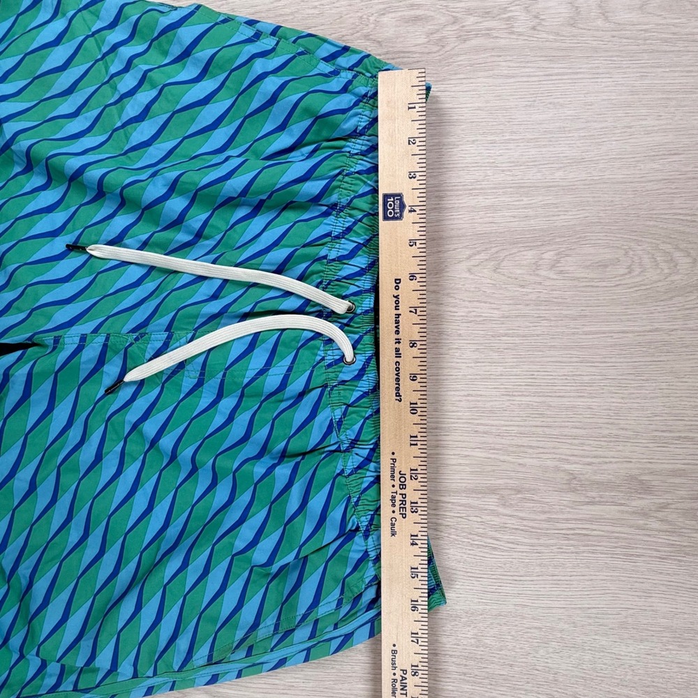 Swim Trunks Fair Harbor Mens XXL Green Blue Geometric Wavy Print Board Shorts - Picture 5 of 11